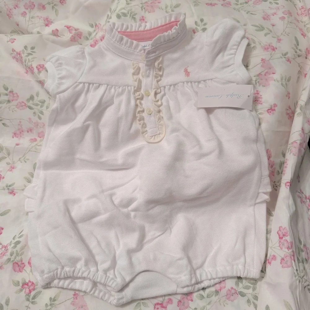 Ralph Lauren While Baby Girl Romper | Size 9M